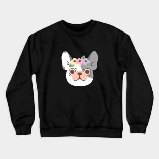 French bulldog and flowers Crewneck Sweatshirt